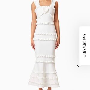 Elliatt White Sleeveless Sheath Wedding Dress
